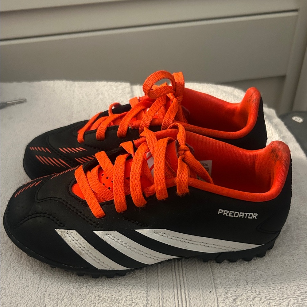 Kids Soccer Shoes - Black and Orange